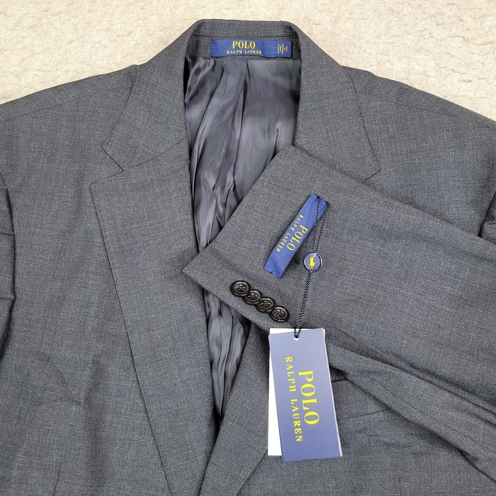 Polo Ralph Lauren Suit Jacket Mens XL Charcoal Modern 2 Button Sport NEW